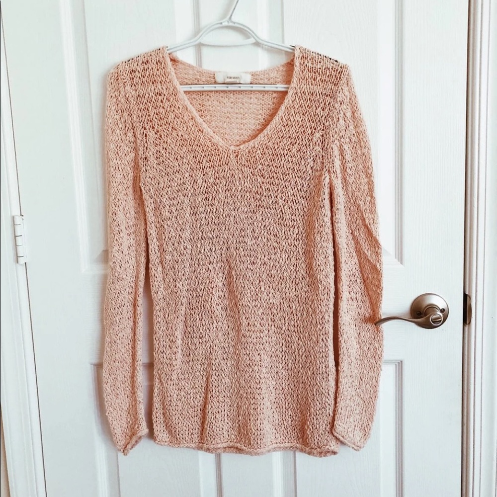 Blush pink knitted sweater forever 21